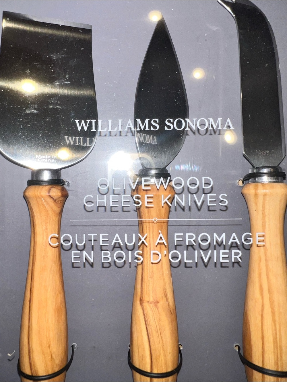 NEW Williams Sonoma Olivewood Cheese Knives